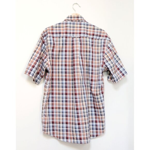 Men's Size Medium Plaid Short Sleeve Button Down Shirt by Retreat - Picture 2 of 5